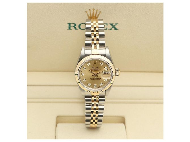 Rolex Reloj Combo para Mujer Datejust en Oro Champán con Diamantes Dorado - vista 2