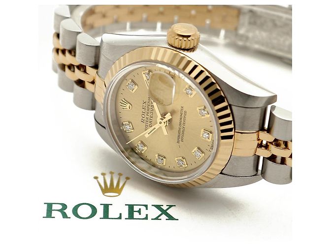 Rolex Reloj Combo para Mujer Datejust en Oro Champán con Diamantes Dorado - vista 22
