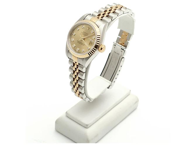 Rolex Reloj Combo para Mujer Datejust en Oro Champán con Diamantes Dorado - vista 4