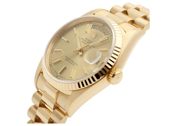 Rolex Orologio da uomo in oro con quadrante rail Day-Date D'oro - vista 10