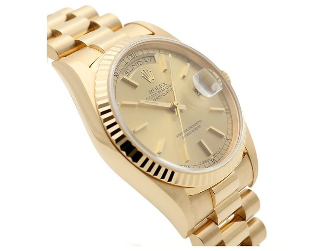 Rolex Orologio da uomo in oro con quadrante rail Day-Date D'oro - vista 11