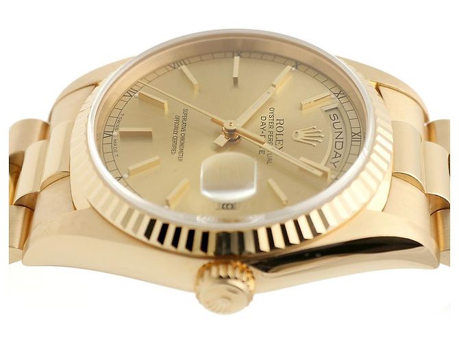 Rolex Orologio da uomo in oro con quadrante rail Day-Date D'oro - vista 12