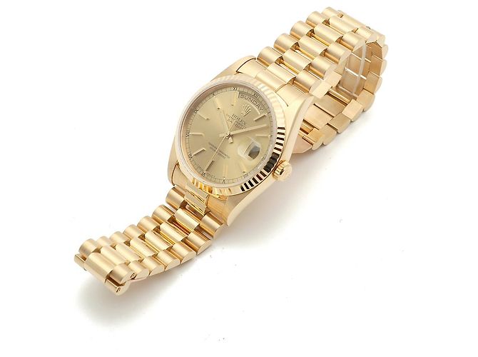 Rolex Orologio da uomo in oro con quadrante rail Day-Date D'oro - vista 14