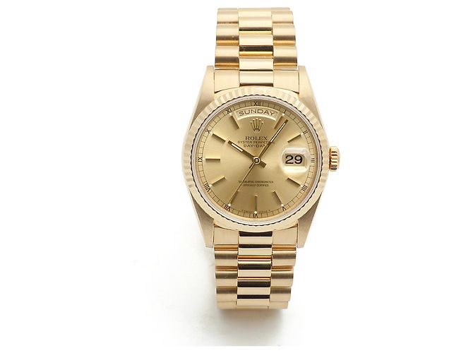 Rolex Orologio da uomo in oro con quadrante rail Day-Date D'oro - vista 16