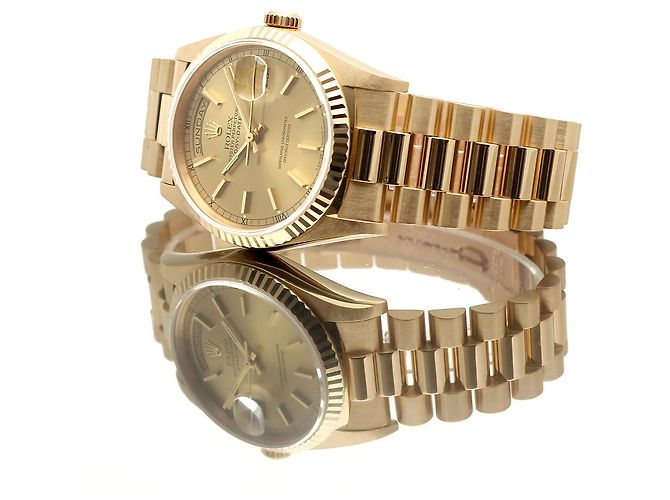 Rolex Orologio da uomo in oro con quadrante rail Day-Date D'oro - vista 20