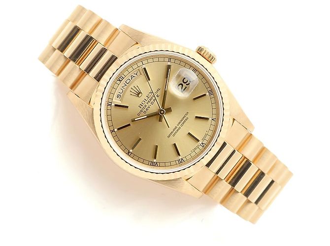 Rolex Orologio da uomo in oro con quadrante rail Day-Date D'oro - vista 22
