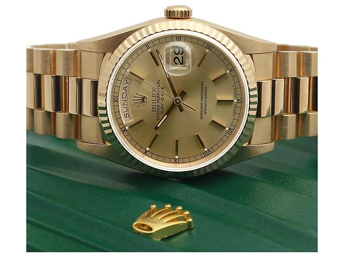 Rolex Orologio da uomo in oro con quadrante rail Day-Date D'oro - vista 25