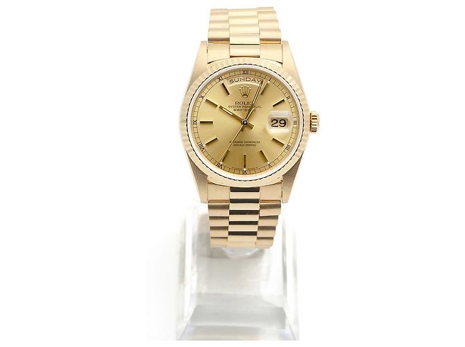 Rolex Orologio da uomo in oro con quadrante rail Day-Date D'oro - vista 3