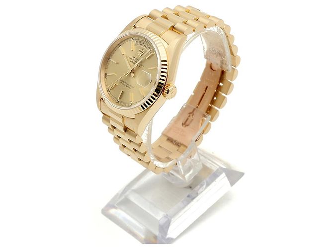 Rolex Orologio da uomo in oro con quadrante rail Day-Date D'oro - vista 4