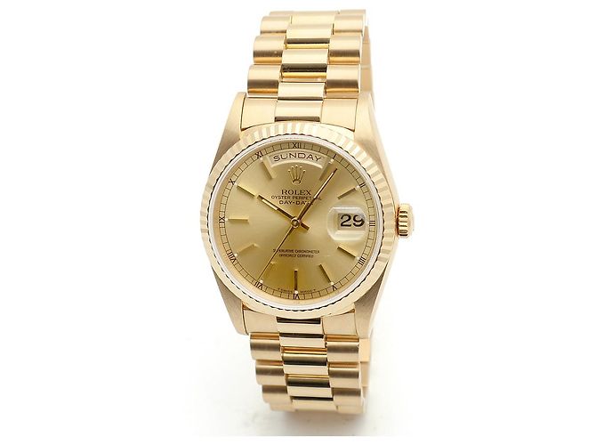 Rolex Orologio da uomo in oro con quadrante rail Day-Date D'oro - vista 8