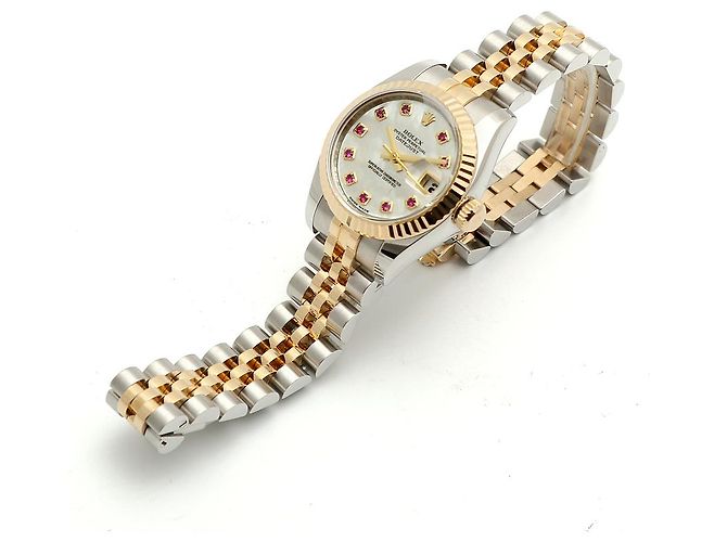 Rolex Relógio Combi Datejust Feminino em Madre-Pérola e Rubi com dez pontos Multicor - vista 14