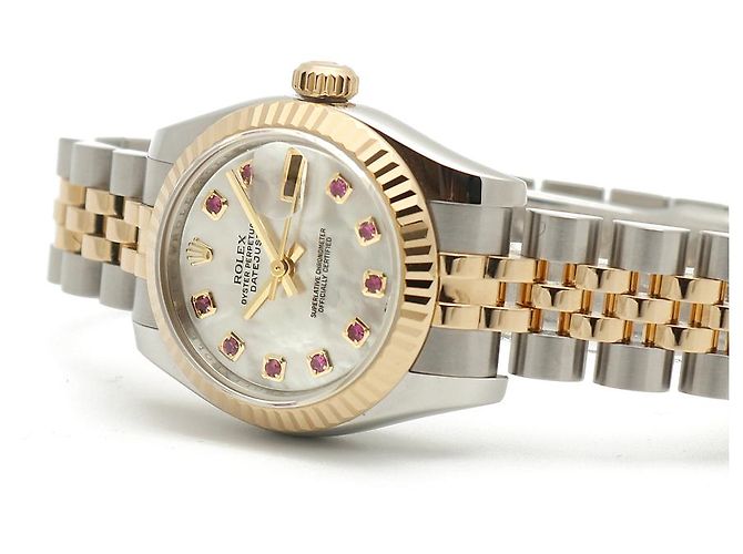 Rolex Relógio Combi Datejust Feminino em Madre-Pérola e Rubi com dez pontos Multicor - vista 21