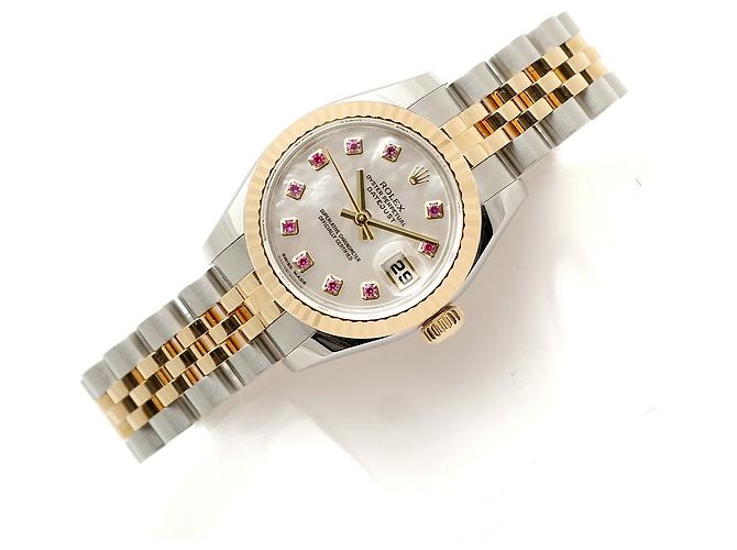 Rolex Relógio Combi Datejust Feminino em Madre-Pérola e Rubi com dez pontos Multicor - vista 23