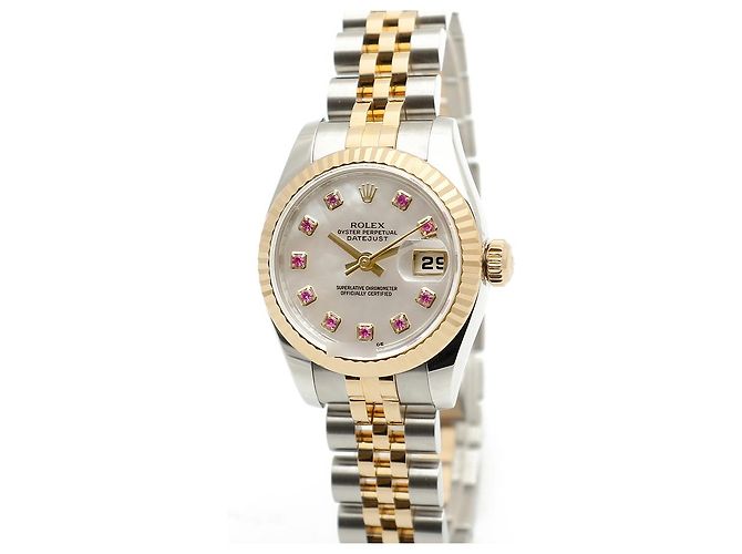 Rolex Relógio Combi Datejust Feminino em Madre-Pérola e Rubi com dez pontos Multicor - vista 8