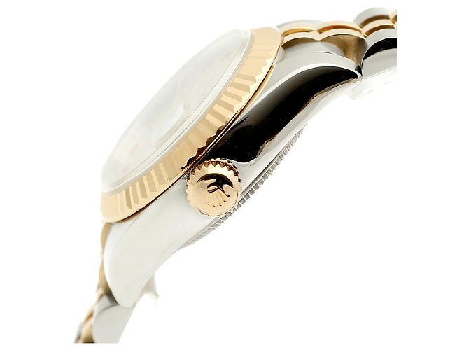 Rolex Relógio Combi Datejust Feminino em Madre-Pérola e Rubi com dez pontos Multicor - vista 9