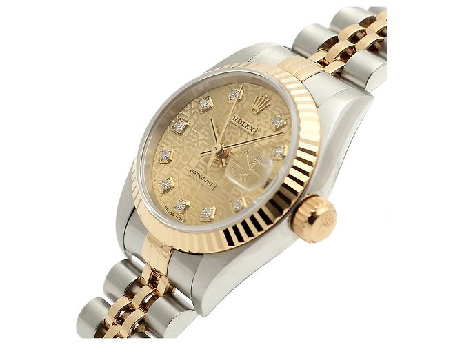 Rolex Orologio da Donna Datejust Combi Quadrante Computer Originale con Dieci Punti di Diamante Multicolore - vista 12