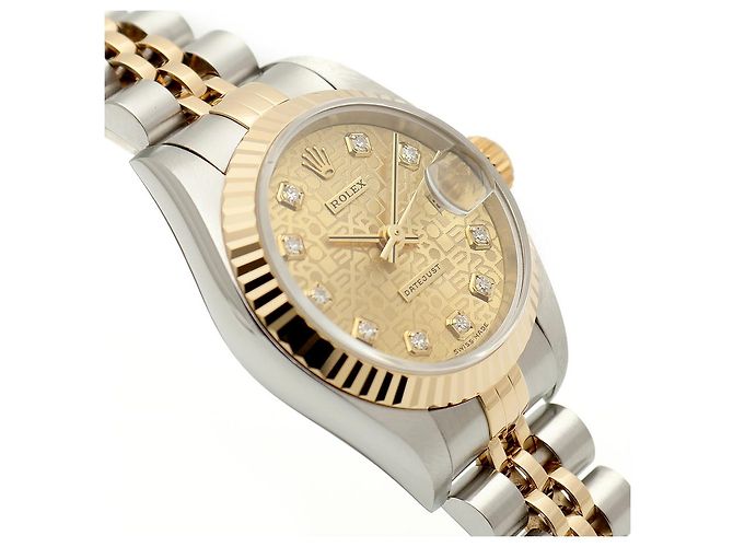 Rolex Orologio da Donna Datejust Combi Quadrante Computer Originale con Dieci Punti di Diamante Multicolore - vista 13