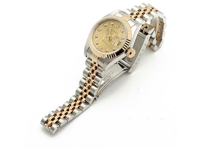 Rolex Orologio da Donna Datejust Combi Quadrante Computer Originale con Dieci Punti di Diamante Multicolore - vista 16