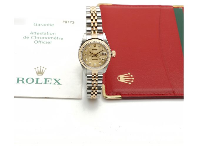 Rolex Orologio da Donna Datejust Combi Quadrante Computer Originale con Dieci Punti di Diamante Multicolore - vista 2