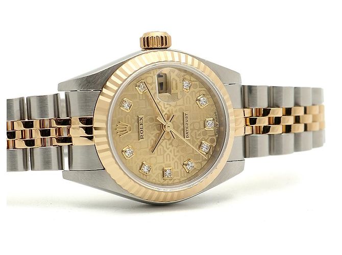 Rolex Orologio da Donna Datejust Combi Quadrante Computer Originale con Dieci Punti di Diamante Multicolore - vista 20