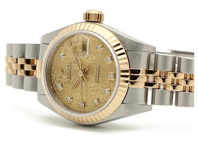 Rolex Orologio da Donna Datejust Combi Quadrante Computer Originale con Dieci Punti di Diamante Multicolore - vista 21
