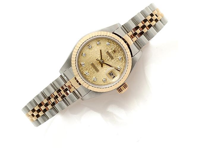 Rolex Orologio da Donna Datejust Combi Quadrante Computer Originale con Dieci Punti di Diamante Multicolore - vista 23