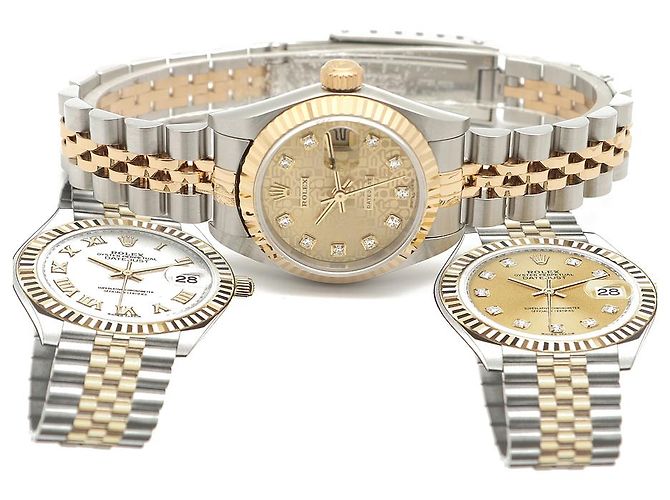 Rolex Orologio da Donna Datejust Combi Quadrante Computer Originale con Dieci Punti di Diamante Multicolore - vista 25