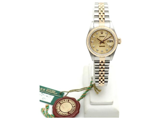 Rolex Orologio da Donna Datejust Combi Quadrante Computer Originale con Dieci Punti di Diamante Multicolore - vista 5