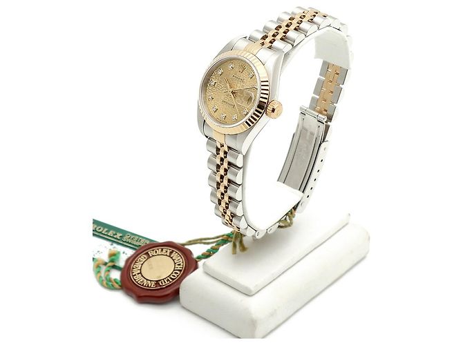 Rolex Orologio da Donna Datejust Combi Quadrante Computer Originale con Dieci Punti di Diamante Multicolore - vista 6
