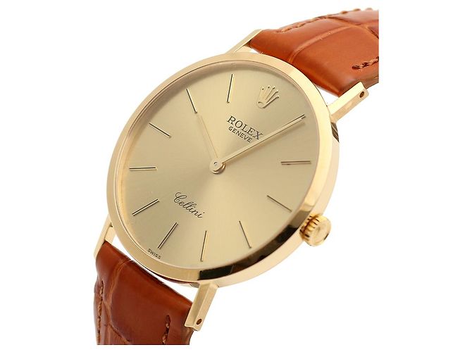 Rolex Orologio a moneta Cellini Selini da uomo, rotondo, compleanno Marrone - vista 11