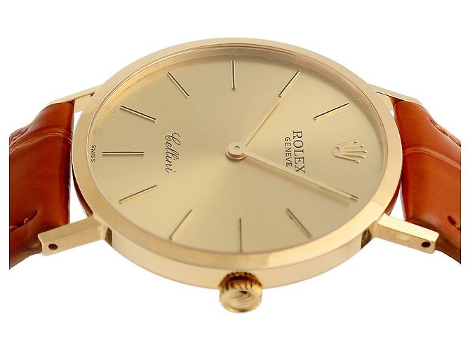 Rolex Orologio a moneta Cellini Selini da uomo, rotondo, compleanno Marrone - vista 13