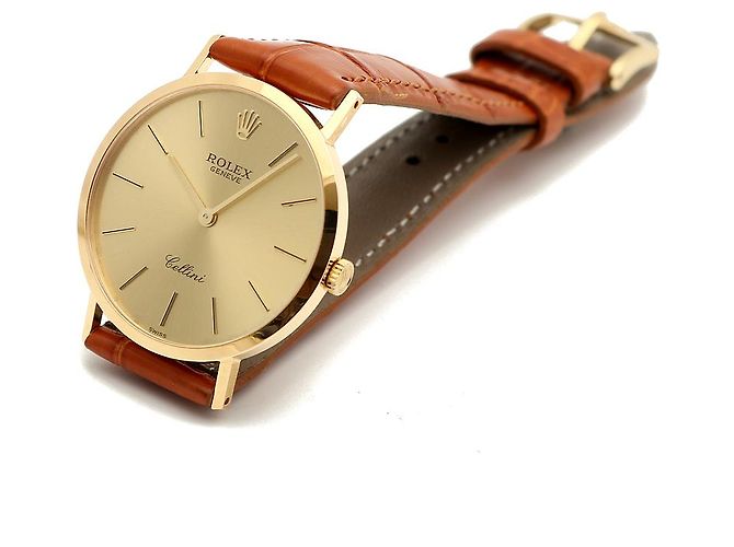 Rolex Orologio a moneta Cellini Selini da uomo, rotondo, compleanno Marrone - vista 15