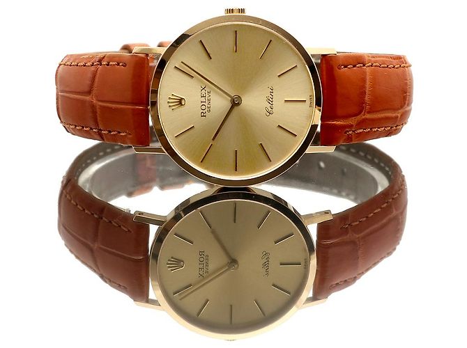 Rolex Orologio a moneta Cellini Selini da uomo, rotondo, compleanno Marrone - vista 19