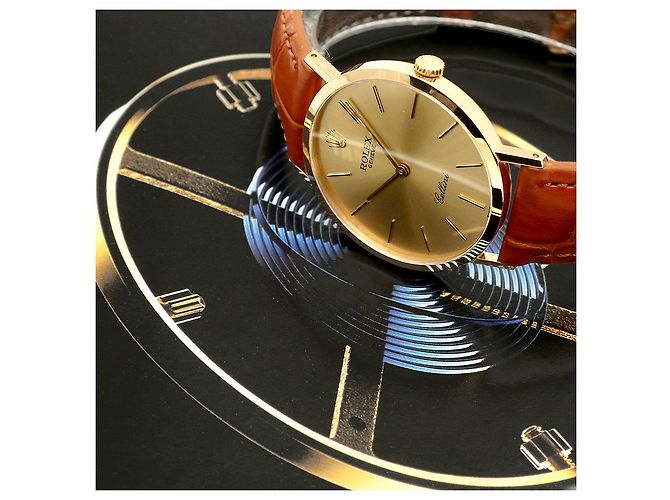Rolex Orologio a moneta Cellini Selini da uomo, rotondo, compleanno Marrone - vista 2