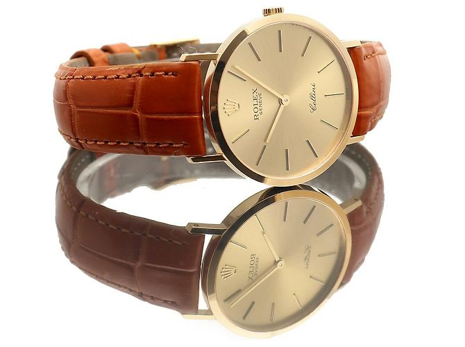 Rolex Orologio a moneta Cellini Selini da uomo, rotondo, compleanno Marrone - vista 20