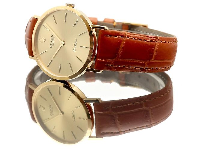 Rolex Orologio a moneta Cellini Selini da uomo, rotondo, compleanno Marrone - vista 21