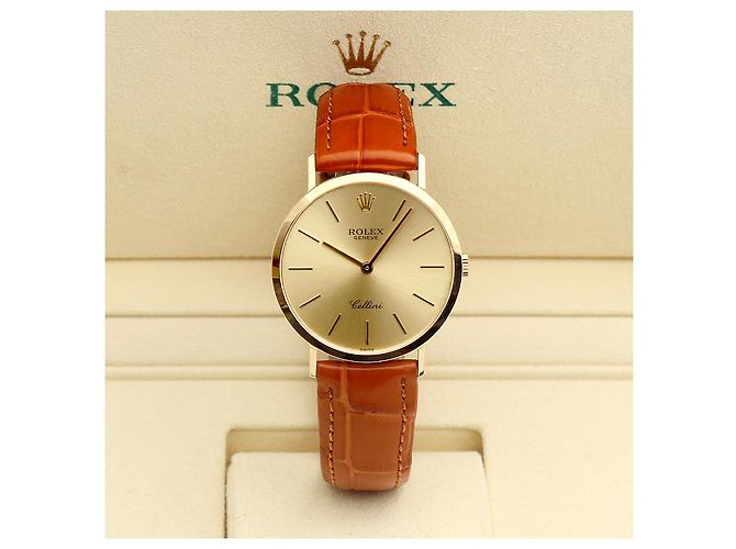 Rolex Orologio a moneta Cellini Selini da uomo, rotondo, compleanno Marrone - vista 25