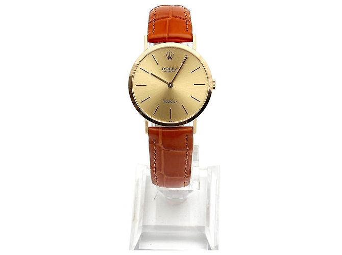 Rolex Orologio a moneta Cellini Selini da uomo, rotondo, compleanno Marrone - vista 4