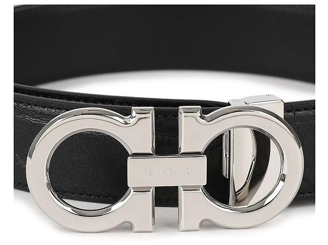 Salvatore Ferragamo Reversible Gancini Gürtel Schwarz - Ansicht 8