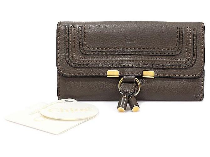 Chloé Cartera Marcie con solapa en piel de ternera granulada marrón Castaño - vista 2