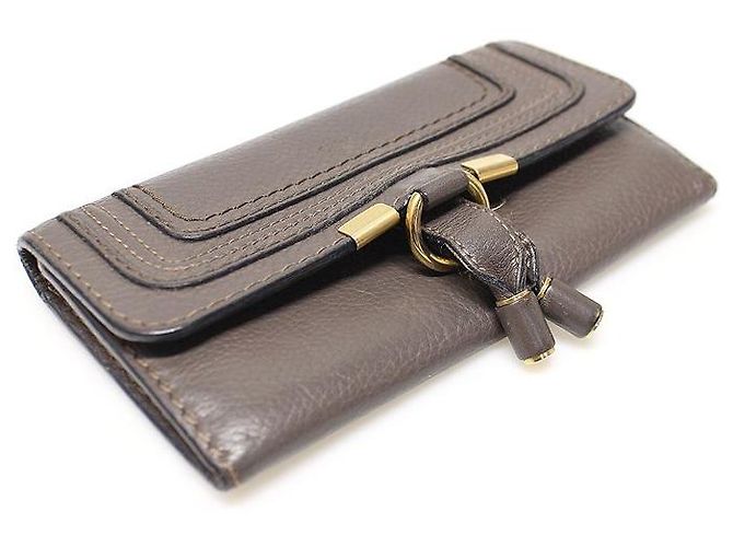 Chloé Cartera Marcie con solapa en piel de ternera granulada marrón Castaño - vista 4