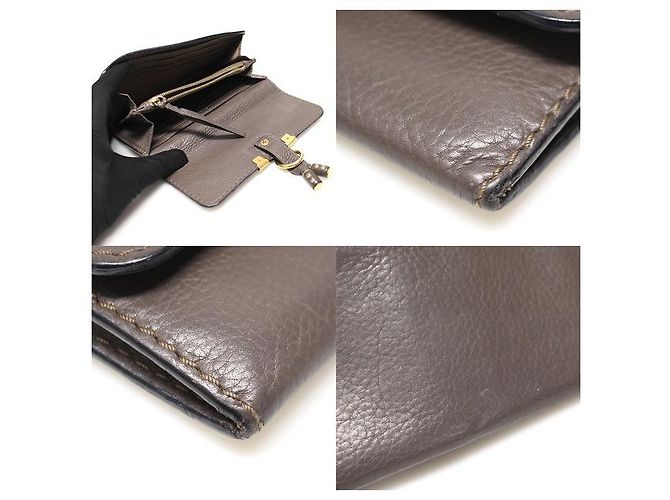 Chloé Cartera Marcie con solapa en piel de ternera granulada marrón Castaño - vista 6