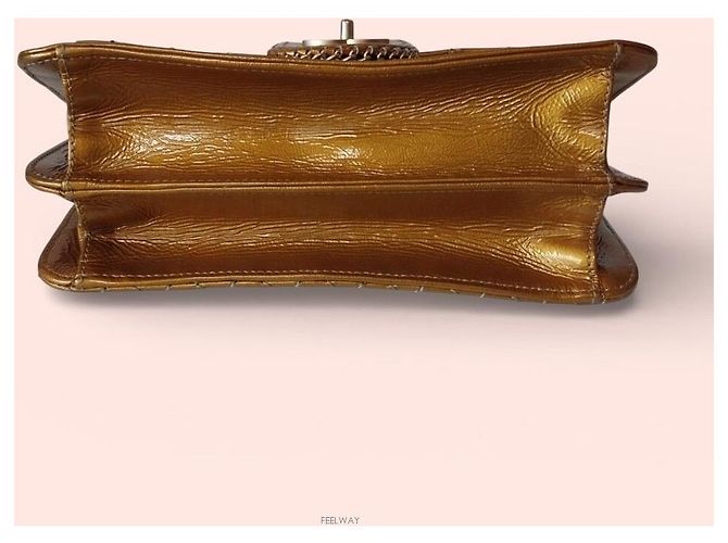 Chanel Borsa a spalla corta in vernice classica D'oro - vista 4