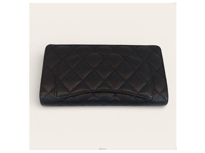 Timeless Chanel Serie de Carteras Largas en Caviar Negro Clásico - vista 5
