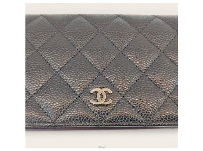 Timeless Chanel Serie de Carteras Largas en Caviar Negro Clásico - vista 8