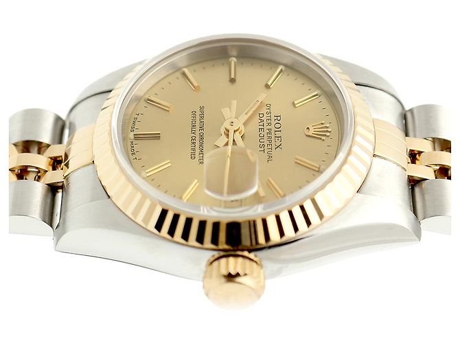 Rolex Reloj Datejust para mujer, combinación oro champán, índice Dorado - vista 12