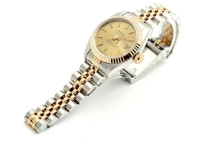 Rolex Reloj Datejust para mujer, combinación oro champán, índice Dorado - vista 14