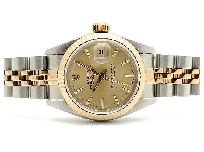 Rolex Reloj Datejust para mujer, combinación oro champán, índice Dorado - vista 18