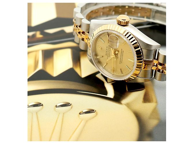 Rolex Reloj Datejust para mujer, combinación oro champán, índice Dorado - vista 2