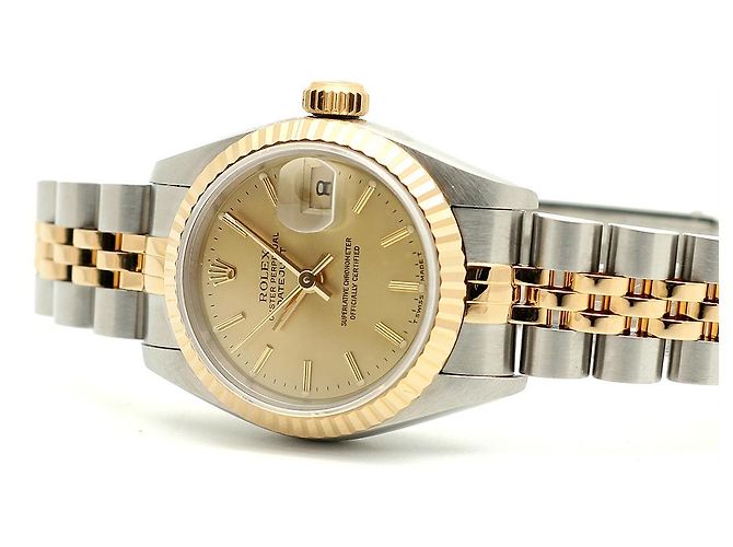 Rolex Reloj Datejust para mujer, combinación oro champán, índice Dorado - vista 20